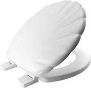 BEMIS Shell Ultra-Fix White Moulded Wood Toilet Seat | WC seat That Will not Loosen and fits Most Toilets | Ultra-Fix Easy Lift | Water-Based Paint for Easy Clean | Easy and Quick Installation