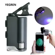 60X/100X Mobile Phone Microscope with Cell Phone Clip Pocket Magnifying Glass L