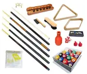Pool Table - Premium Billiard 32 Pieces Accessory Kit - Pool Cue Sticks Kit-1