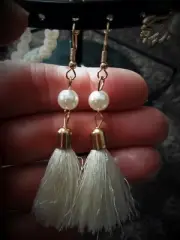 Faux Pearl Dangling/drop Tassel earrings Brand new
