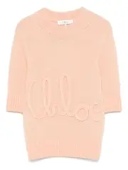 [ChloÉ] ChloÉ-Pullover Con Logo E Maniche Al Gomito In Maglia D`Alpaca E Seta-Donna L