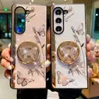 For Samsung Galaxy Z Fold 6 5 Fold 4 Luxury Sparkle Bling Shockproof Stand Case