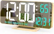 KOSUMOSU Dual Alarm Clock 6.7in Gold Desk Clock with Dimming, 12/24h, Seconds,