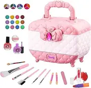 Portable Toddler Makeup Case Set, Kids Makeup Kit for Girl, Safe Kids Makeup Set, Princess Cosmetic Case Kids Makeup Set No Burden On The Skin