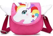 [leomoste] Kids Crossbody Purse Shoulder Bag Mini Cute Unicorn Little Girls Purses Bags Cartoon Animal Messenger Handbag, Pink (Pink) - LEbb-19180390Y-02