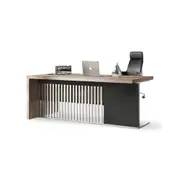 Modern Furniture AFTAN Executive Desk with Pedestal 180cm - Warm Oak & Black
