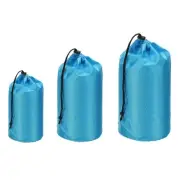 3 Pcs Stuff Sack, 4x8"/6x12"x7x13" Waterproof Storage Sack Blue