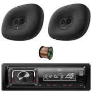 JBL 1-DIN Bluetooth FM USB SD Radio, 2x 6x9" 180W 3-Way Multi-Element Speakers