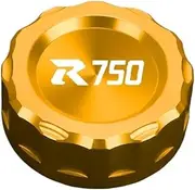 Compatible With Gsxr 750 600 1000 GSXR600 GSXR750 CNC Rear Brake Fluid Cylinder Master Reservoir Cover Cap Motorcycle Accessories(Gold R750 LOGO)