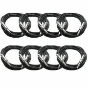 SEISMIC AUDIO - 8 PACK Black 1/4" TRS 10' Patch Cables