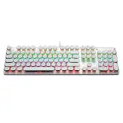 FULL Mechanical Gaming Keyboard Linear Blue Switch Rgb Led 104 Key Usb Windows - White