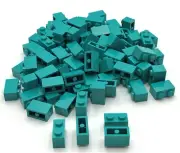 Lego 100 New Dark Turquoise Bricks 1 x 2 Stud Building Blocks Pieces Parts