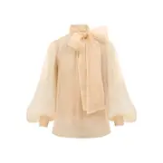 [Zimmermann] Zimmermann Memento Organza Bow-lace Blouse 0 NUMERIC NEUTRALS