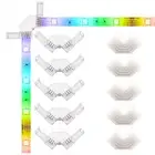 8X No Soldering L-Shape Corner Connector 10mm 4 Pin For 5050 RGB LED Strip Light