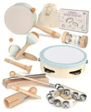 Toddler Musical Instruments - Natural Wooden Percussion Instruments Toy For