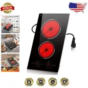 2 Burner Touch Control Electric Stovetop, 12 Inch with Safety Features & Timer