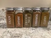 Custom Glass Vinyl Spice Jars Set of 6 - Personalized