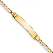 7 Inch 10K Figaro Link Id Bracelet