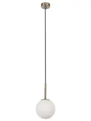 Cirque 1 Light 150mm Pendant in Brushed Chrome with Frosted Opal Glass