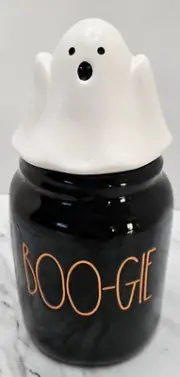 New Rae Dunn Farmhouse Halloween BOO-GIE GHOST small CANISTER/CANDY JAR