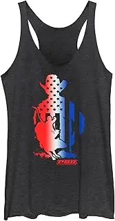 [Fifth Sun] PBR Professional Bull Riders Red White and Blue Women's Racerback Tank Top