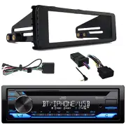 JVC CD Stereo Receiver, Harley Touring 98-2013 Dash Install Kit, Handlebar Kit