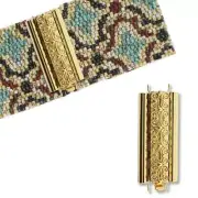 Beadslide Clasp For Seed Bead 45034 29mm Squiggle Gold Plated Bead Slide