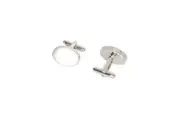 Van Heusen Men's Oval T-Bar Cufflinks Formal Business Accessory Brushed Silver