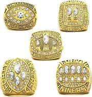 XiaKoMan 49ers Football Montana 1981 1984 1988 1989 1994 5-time Championship Replica Rings Set San Francisco champions gifts with wooden box