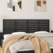 Bed Headboard, Beds Head Frame Wall Headboard Black 186 cm Solid Wood Pine