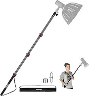 NEEWER 7.5ft/230cm Boom Pole Stand, Portable Telescopic Aluminum Handheld Light Stand with 1/4" 3/8" 5/8" Screw/Flip Lock/Shoulder Strap for Strobe Light Flash Microphone, Max. Load 11LB/5KG, MS-230C