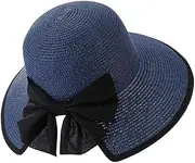 [LAIFEKE] Women's Wide-Brimmed Straw hat Folding Sun hat Summer UPF50