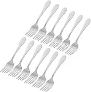 MOTHNUR 12pcs Stainless Steel Dessert Fork Fruit Forks for Easy to Clean for Desserts Salads and Appetizers Reliable Silverware for Home and Parties