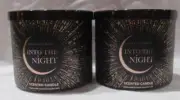 Bath & Body Works 3-wick Scented Candle w/ess oils Lot Set of 2 INTO THE NIGHT