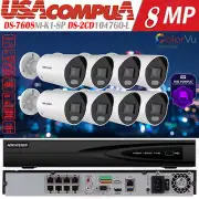Hikvision 4K 8CH POE NVR Security Camera System CCTV 2MP Bullet ColorVu W/Audio