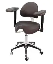 TPC Dental DRSA-7100-DU100 Mirage Mica Saddle Stool with Armrests, Du-100 Black