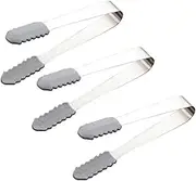 Alipis 3Pcs Stainless Steel Toothed Ice Tongs Ice Cube Clamps for Easy Handling for Ice Buckets and Trays Resistant and Comfortable Grip