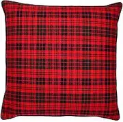 Square Red and Black Plaid with Featherdown Insert Pillow