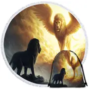 Cool Animal Art Remember Lion Soul Round Beach Towel