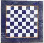 12" Marble Lapis Lazuli Gemstone Chess Board Set Handmade Antique Masterpiece