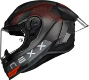 Nexx X.R3R Pro FIM Evo Carbon, full face helmet , color: Matt Black/Grey/Red , size: M