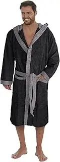 [Octopus] Men's Terry Towelling Bathrobe Made of 100% Cotton (350 g/m²) with Oeko-Tex Certification - Hood - 2 Pockets - Belt f5719
