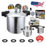 Heavy-Duty 23 Quart Induction-Compatible Canner with Pressure Regulator & Gauge