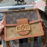 二手精品 LV MINI DAUPHINE 手袋 M45959 路易威登達芙妮單肩包 鏈帶包 斜挎包 郵差包