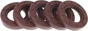 X AUTOHAUX Universal Oil Seal TC Double Lip W Steel Spring Seal Ring Rotary Shaft Seal 25x42x8mm High Pressure FKM Rubber Brown 5 Pcs