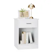 Modern Nightstand 2-Tier with Drawer and Storage Shelf for Bedroom