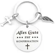 Diulinep Guardian Angel Keyring, Christening Gift, Lucky Charm Back to School, Gifts for School, Baby Shower Decoration Girls, Guardian Angel Keyring, Confirmation 1, One size