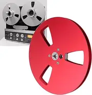7 Inch Open Reel Sound Tape Empty Reel for Ampex, Aluminum Alloy, 3 Holes, 1/4 7 Inch Empty Tape Reel, Suitable for Studer (Red)
