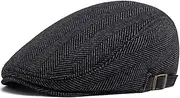 [HAMKVBPR] Men's Beret Hats Tweed Forward Painter Hat Men's Beret Retro Duck Tongue Cap Thick Mens Hat Flat Cap