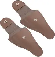 SAFIGLE 2Pcs PU Leather Cuticle Scissor Protectors Durable Manicure Tool Handle Sleeves Convenient Storage for Nail Scissors Deep for Home and Travel Use